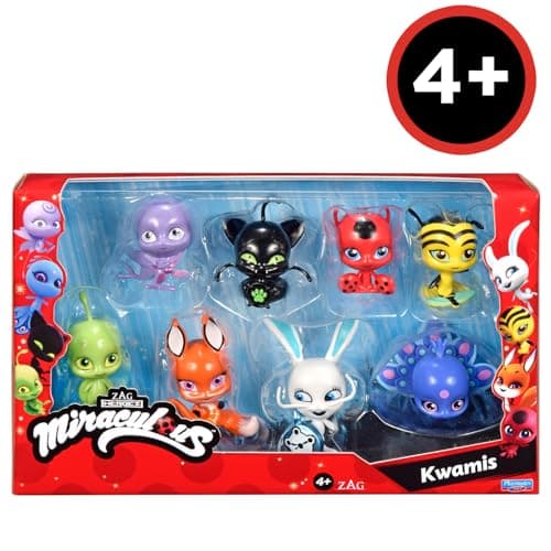 Bandai - Miraculous - Pack de 8 kwamis – Collection de Mini-Figurines Miraculous - Coffret 8 Kwamis - Figurines Petits Personnages Mignons Miraculous Ladybug - Jouet Enfant 4 Ans et + - P50532