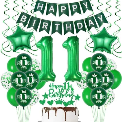 Vert 11 ans Anniversaire Décoration Fille Garçon 11 ans Anniversaire Ballon Vert 11 Anniversaire Fille Garçon Vert Ballon 11 ans Anniversaire Décoration 11 ans Vert Ballon 11 ans Parti Deco