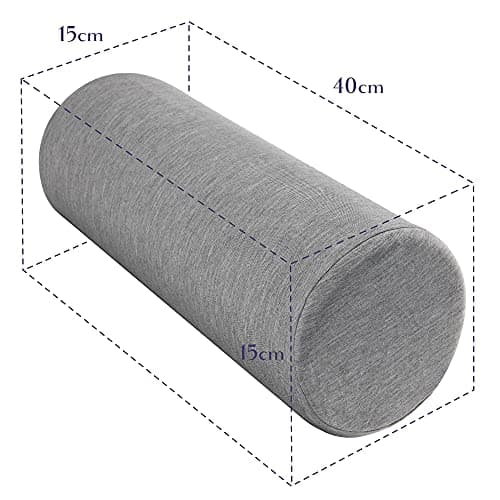 DYNMC you- Oreiller Ergonomique Cervical, Oreiller Cervicales Housse Oeko Tex Bambou Haute Qualité – Confortable, Mémoire de Forme, Coussin de Voyage Rond, pour Le Dos, Les Genoux et Le Cou, Gris