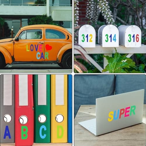 QHFlashbuy Autocollants Lettres,12 Feuilles Lettres à Paillettes Lettre en Vinyle Auto-Adhésif,Autocollants de Numéro Alphabet pour DIY Scrapbooking Cartes de Vœux Décoration