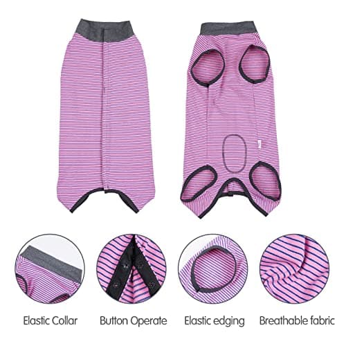 HEYWEAN Body Chien Post operatoire Femelle Combinaison Chien sterilisation Body pour Chien Castration Male Body Medical Déguisements pour Chiens alternatives aux Collerettes pour Chiens