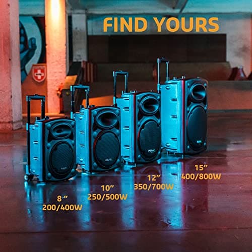 Ibiza - PORT8VHF-BT - Enceinte Portable 8"/400W Max avec 2 micros (Filaire et VHF), télécommande et Housse de Protection - Bluetooth, USB, SD - Autonomie 4 à 6h