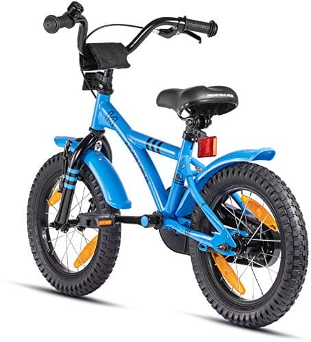 PROMETHEUS BICYCLES Velo Enfant 4 Ans Garcon vélo Fille 14 Pouces a Roulette pour 3 a 5 Ans - BMX en Bleu