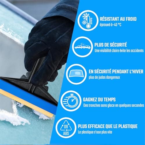 Grattoir pare Brise Voiture - rapide, sans effort et efficace - Murska [ Lot de 2 ] Raclette pare Brise Voiture - lame en laiton - Premium HIPS - Gratte pare Brise Voiture Finlande L&P A054-2