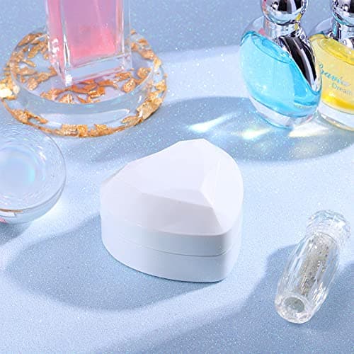 VOSAREA Boîte de Bague de Mariage Lumineux en Velours Forme de Coeur avec Lumière LED Decoration Saint Valentin Mariage Anniversaire Rouge (Blanc)