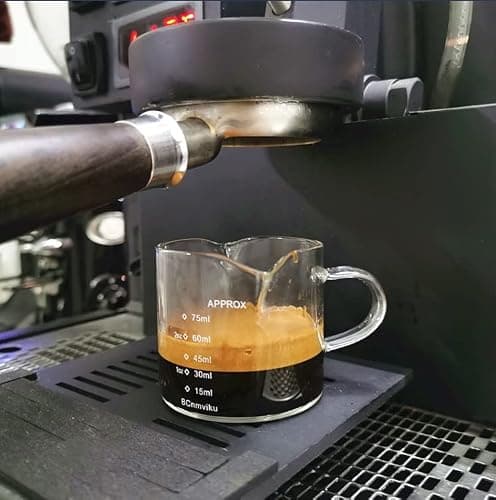 SIQITECH 75ml Tasse à Café Expresso en Verre avec Double Bouche Tasse à Café Résistante à la Chaleur Tasse à Mesureur Transparent Graduée Tasse à Lait avec Poignée pour Café Boisson Cocktail Vin