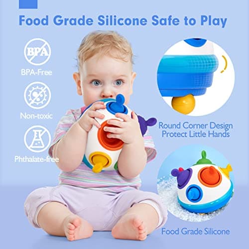 hahaland Jouet Bebe 1 an Montessori d'Activité et Développement, Cadeau Fille Garçons 1 2 3 an Sensorielle Bebe Pop Cubi Montessori 1 2 3 Ans