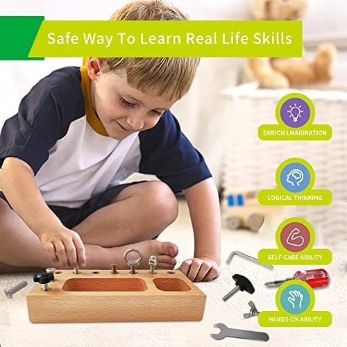 TenFans Jouets Montessori pour 1 2 3 4 Ans, Jouets en Bois pour Enfants, Jouets de motricité Fine, Jouets sensoriels pour Tout-Petits, Jouets d’Apprentissage préscolaires pour Les Voyages en Bas âge