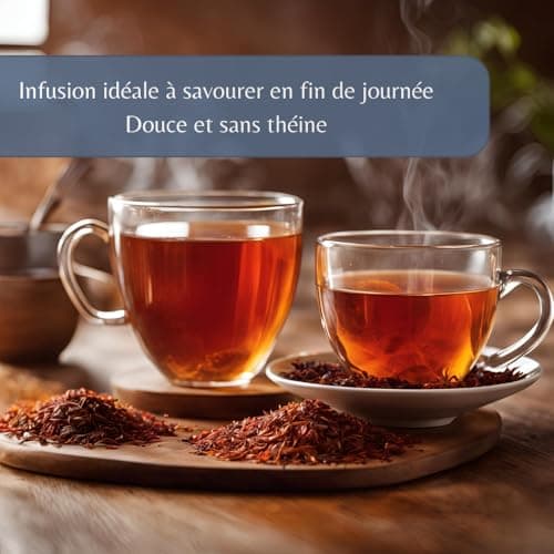Rooibos Nature Bio - Infusion Vegan en Vrac, 100% Naturel, Sans OGM - Agriculture Biologique - Fabrication Française - Sachet 1 kg (500 Tasses)