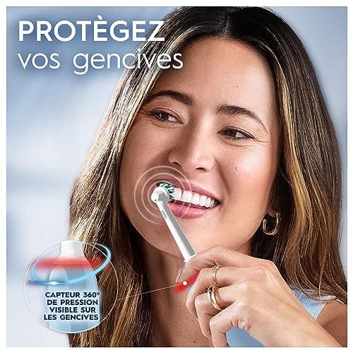 Oral-B Pro 3000 Brosse À Dents Électrique Pour Adultes, Idée Cadeau Noël Homme / Femme, 2 Brossettes Crossaction, 3 Modes De Brossage, Blancheur, Nettoyage Quotidien, Pour Des Gencives Sensibles