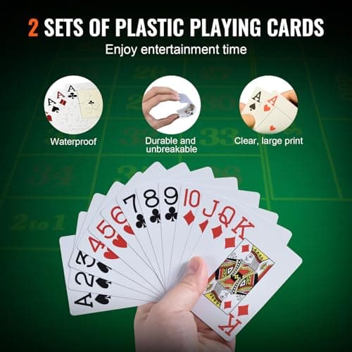 VEVOR Mallette de Poker 300 Jetons de Poker en Argile et ABS 14 g 40x3,3 mm avec 2 Jeux de Cartes Texas Hold'em 1 Bouton de Croupier et 2 Boutons Blind pour Blackjack Jeux de Hasard Casino à Domicile