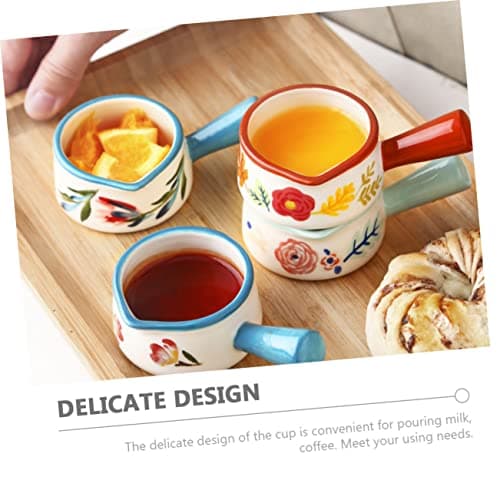 YARNOW 6 Pièces Petit Pot à Lait en Céramique Crémier De Lait De Café Mini Pichet à Sauce Pichet De Service Pot à Crème pour Pots à Crème en Céramique Concentré Tasse De Lait