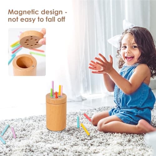 LunarCharm Montessori Jouet à partir de 1 à 2 ans, couleurs assorties, jouets de motricité, jouets sensoriels en bois, jouets pour bébé, jouets pour enfants à partir de 3 ans