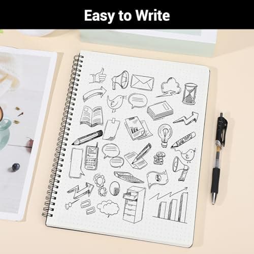 Yarotm Carnet de Notes A4 - Cahier Spirale Bloc Note Croquis - Lot de 2 Cahiers Pointillé a Point - 100g Papier 120 Pages - Noir Couverture Rigide
