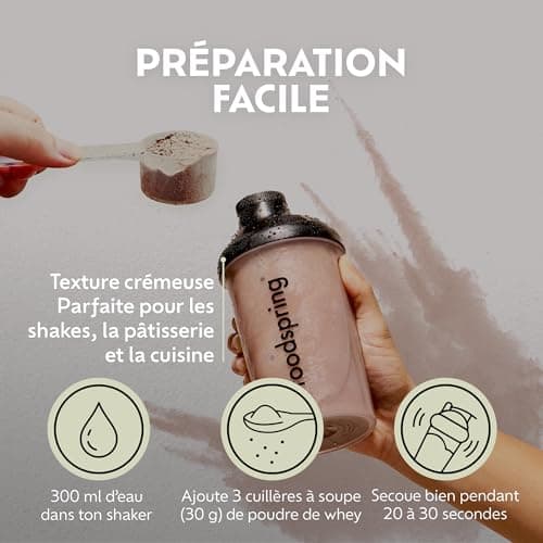 foodspring - Poudre de protéines whey Cookies&Cream - Avec 23 g de protéines de croissance musculaire, solubilité parfaite, ultra-filtrée et riche en BCAA et EAA - goût complet et délicieux (750 g)