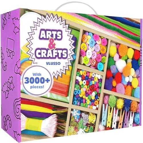 3000Pcs Activites Manuelles pour Enfants Activite Enfant Kit Bricolage Enfant Activité Manuelle Enfant pour 4-12 Ans, Fournitures Éducatives Loisirs Créatifs pour Enfants Pipe Cleaners Pompons Plumes