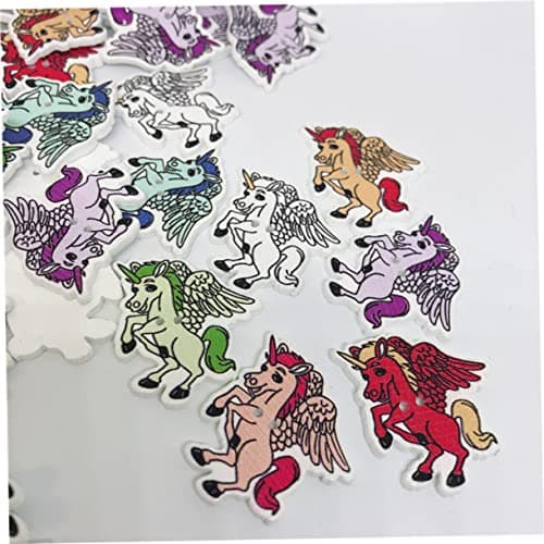 CORHAD Lot de 50 boutons à coudre en forme de licorne, pour décoration de fête, copeaux de bois, animaux