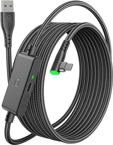 INIU Câble Link 5m, Compatible avec Meta Oculus Quest 3s Quest 3 2 1 Quest Pro, Pico 4 Accessoire et PC Steam VR, Câble de liaison USB 3.0 haute vitesse de transfert de données USB C