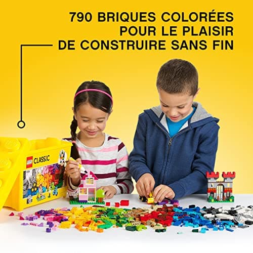 Lego Classic La Boîte de Briques Créatives Deluxe, Jouet Créatif et Rangement, Fenêtres et Roues, Plaques de Route, Cadeau Enfants 4 Ans et Plus 10698