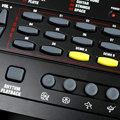 RockJam Clavier de piano 49 touches avec alimentation, support de partition, autocollants pour notes de piano et leçons Simply Piano