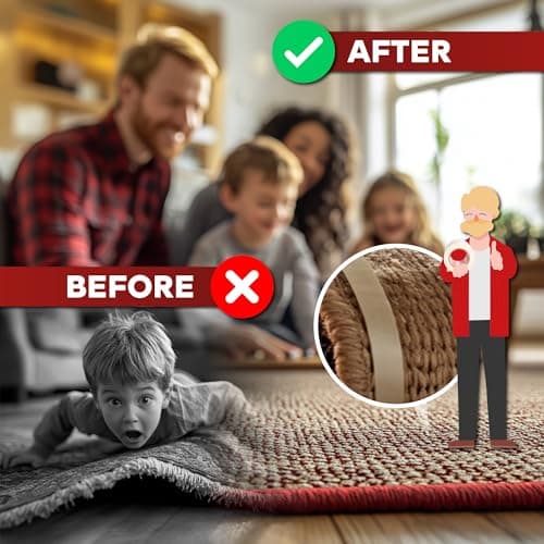 XFasten Ruban à tapis double face résistant au bois, 2 pouces x 30 Yards; pour carpettes, sans résidus