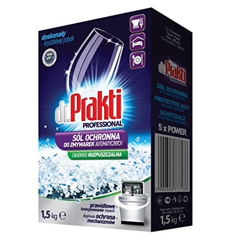 dr.Prakti Sel Regénérant pour Lave-Vaisselle, adoucit l'eau et prévient efficacement le calcaire dans le lave-vaisselle et sur la vaisselle, 1,5 kg