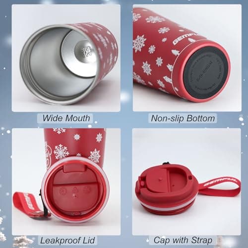 GEMFUL Lot de 2 Tasses pour Maman Anti Fuite 17oz avec Sangle pour Voyage Maison ou Bureau