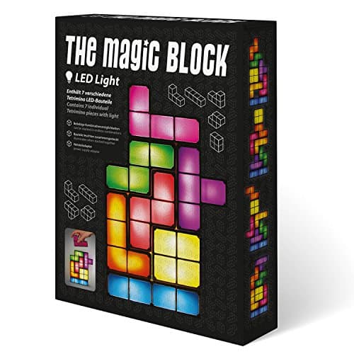 Goods & Gadgets Lampe Tetris Lampe de table LED empilable Lumière d'ambiance rétro Lampe Tetris blocs de construction