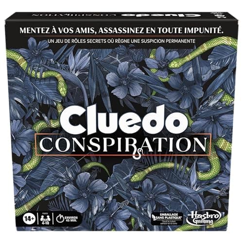Hasbro Gaming Cluedo Conspiration, Jeu de Mystère, Jeux de Société pour Ados et Adultes, 4 à 10 Joueurs, Jeu d'Enquête et d'Énigme Multijoueur avec Rôles Secrets, Cadeau de Noël