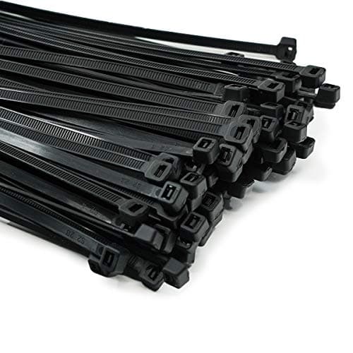 ERKO 100 pièces d'attaches de câble professionnelles 100 x 2,5 mm Poignée d'attache de câble couleur noire, résistante à la température