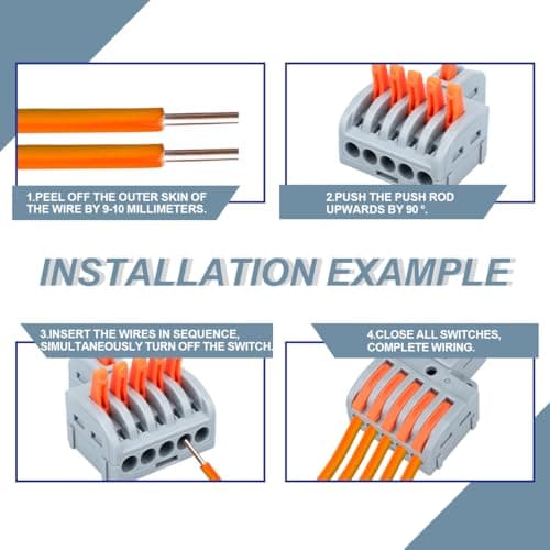 Innfeeltech 10 connexions ternimal, pince de connexion 1 - in 5 - out, avec levier, connecteur de câble, avec pince de conducteur 0,2-4 mm2, pour projets de bricolage
