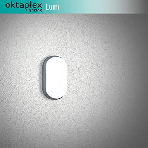 oktaplex lighting Lampe LED Éclairege de plafond pour sous-sol Lumi IP54-10W 800Lm 3000K - Luminaire Plafonnier LED extérieur et l'intérieur Oval