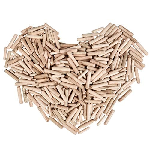 FOROREH 500pcs Chevilles en Bois Assorties M6 M8 M10, Tourillons en Hêtre, Cheville de Meuble φ6 * 30mm / φ8 * 40mm / φ10 * 40mm tourillon Bois pour Meubles en Bois Dur Rainuré