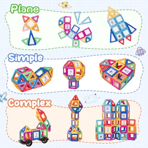 aaczly Construction Magnetique Enfant 74 Pièces Blocs de Construction Magnétiques Enfants Educatif Jeux Cadeaux pour Enfants à Partir de 3 4 5 6 7 an
