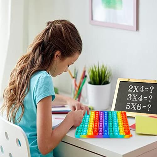 jiuzcare Pop It Fidget Toys Glace Bubble Sensory Jouets de Décompression en Silicone Educatifs Maths Manette Push Bubbles Jouet Anti-anxiété pour Enfant et Adulte Soulagent L'anxiété l'Autisme