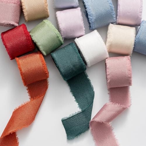 Ruban Cadeau Ruban Mousseline Mauve, 2.5cm x 6.4m Ruban de Décoration, MORSUNBELA Ruban de Noeud, Décoration Ruban Tissu pour Mariage fête Valentin Anniversaire Cadeaux - 3 rouleaux