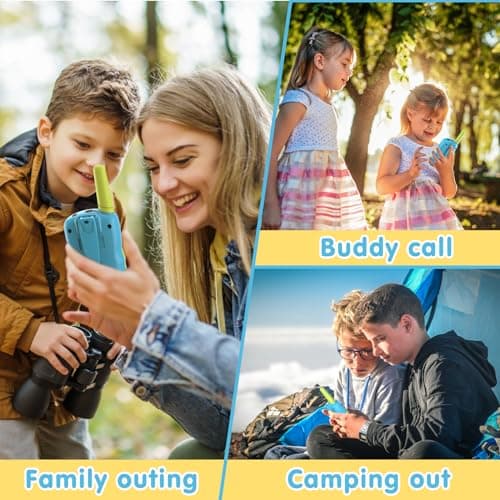 Kearui Jouet Garcon 3-12 Ans, Talkies Walkies Enfants Radio à 2 Voies avec 8 Canaux, Lampe de Poche LCD Rétro-éclairée, Gamme de 3 Miles pour Aventures Extérieures, Camping, Randonnée