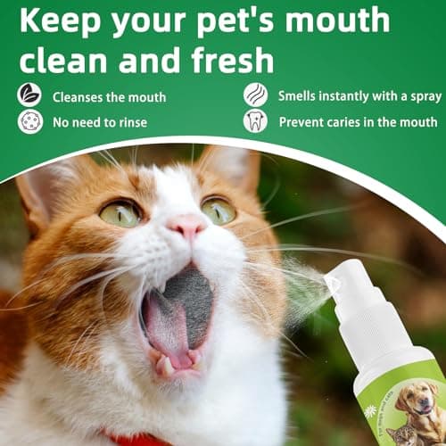 Sfasfnsd Spray de Soins bucco-dentaires pour Animaux de Compagnie,Soins Dentaires pour Chien,Nettoie la Bouche sans Brossage et Aide à Désodoriser la Bouche de Votre Animal,Une Haleine Fraîche