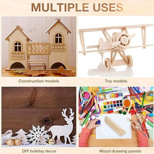 EULAPGOE 100 Pièces De Bâtonnets en Bois Bâton De Bois Naturel Bâton De Bois pour Le Bricolage 4mm Bois De Bricolage Bois De Bambou Non Traité Bâton De Bois pour Le Travail du Bois