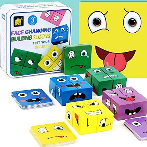 Jouets en Bois,Jouets sensoriels, Jouets Montessori pédagogiques pour Enfants à partir de 3 Ans,Cubes de Construction Puzzler Jouets Cadeau d'anniversaire pour Les Enfants de 3 à 12