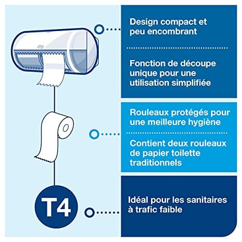 Tork 120776 Papier toilette universel / Compatible avec le système T4 / 2 plis / lot de 30 (30 x 400 feuilles)