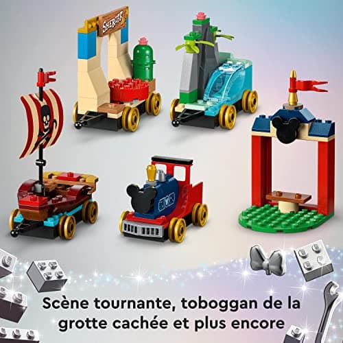 LEGO 43212 Disney Le Train en Fête Disney, Jouet Enfants 4 Ans avec Vaiana, Woody, Peter Pan et Les Wagons de la Fée Clochette Plus Mickey et Minnie Mouse, 100ème Anniversaire Disney