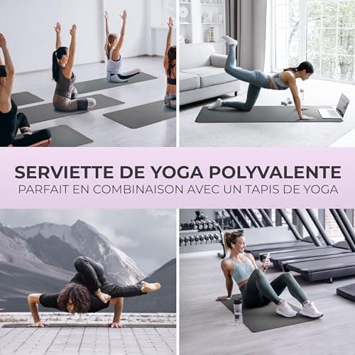 NirvanaShape Serviette de Yoga antidérapante | Serviette de Hot Yoga à Picots antidérapants | Serviette de Yoga hygiénique-À Poser sur Le Tapis de Yoga [ 185 x 63 cm ]