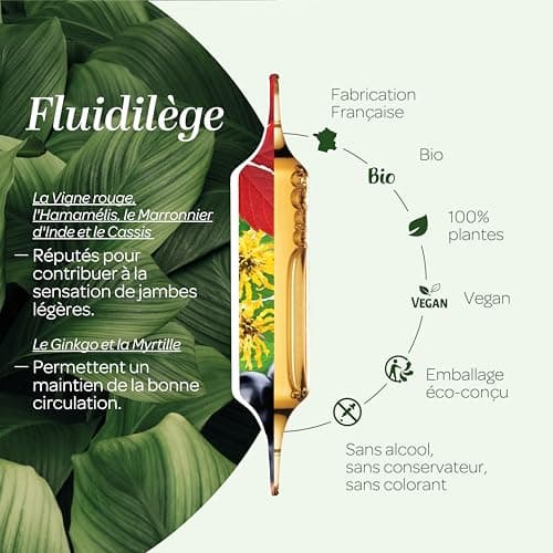 SuperDiet Fluidilège Bio Circulation tonifiée 20 ampoules de 15ml soit 300ml