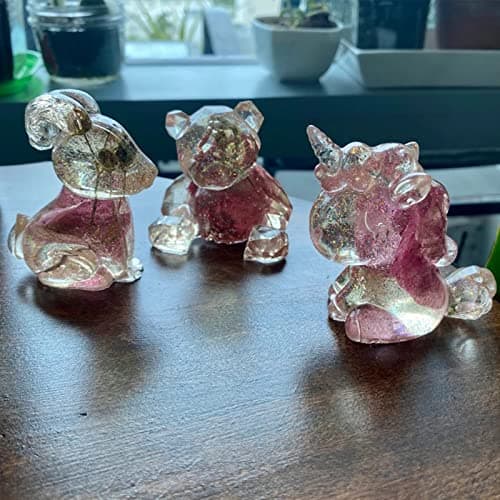 EPODA 7 PCS Moule en Resine Epoxy Animaux, Moules 3D Animaux en Silicone Resine pour DIY Moule Licorne, éléphant, ours, chien, lapin, Moule en résine époxy pour bureau, décoration d'intérieur