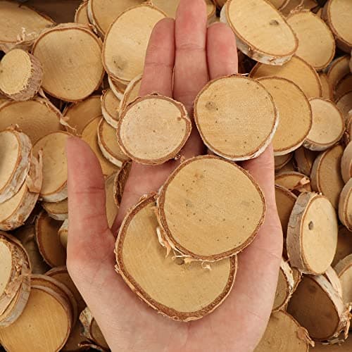 com-four® 1kg décoration à saupoudrer, disques décoratifs en Bois à saupoudrer - copeaux de Bois en Bois Naturel avec écorce - Fournitures Artisanales pour Cadeaux et Pots-pourris
