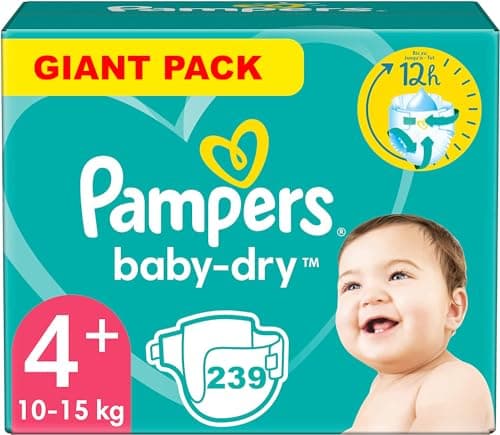 PAMPERS BABY-DRY TAILLE 4 PLUS 239 COUCHES (10-15 KG)