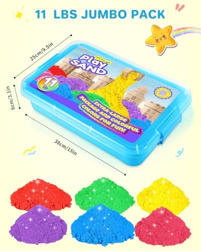 Set Sable Magique De 5 kg -Sable Fantastique en 6 Couleurs Pour Créer des Jouets Sensoriels en Sable de Toutes Les Formes,Convient Aux 3 Ans et Plus