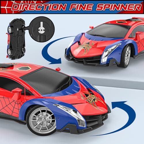 Mermoe Voiture Télécommandée, 1/18 Jouet Enfant 3 4 5 6 7 8 Ans, Voiture de Course Radiocommandée avec LED Lumière Voiture Téléguidée RC Drift Cars Cadeau Garçons Filles Jeu Intérieur Extérieur