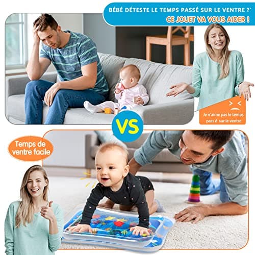Infinno Gonflable Tummy Time Mat Tapis de jeu d'eau pour bébé de qualité supérieure pour bébés et tout-petits Jouets pour bébé de 3 6 9 mois